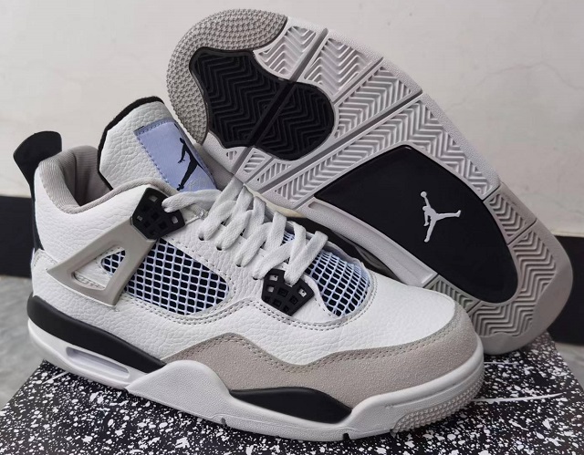 Women Air Jordan 4 Cement Military Black [Women Cheap Jordans 4 75]